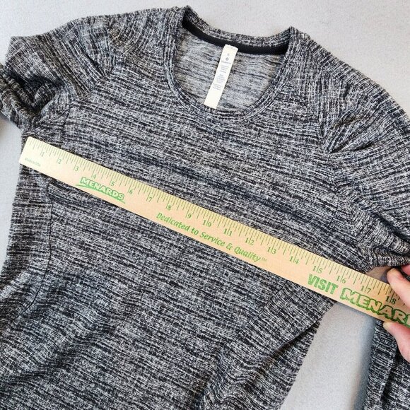 Lululemon Extra Mile Long Sleeve Running Pull-on Luon Suited‎ Jacquard Black 6 - Picture 11 of 12